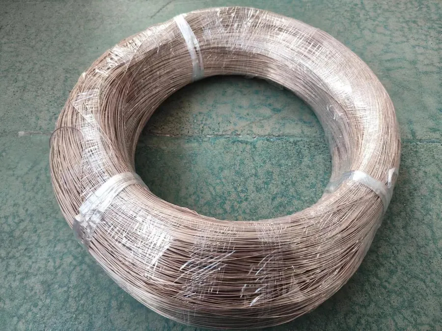Coil of copper-nickel low resistance alloy wire