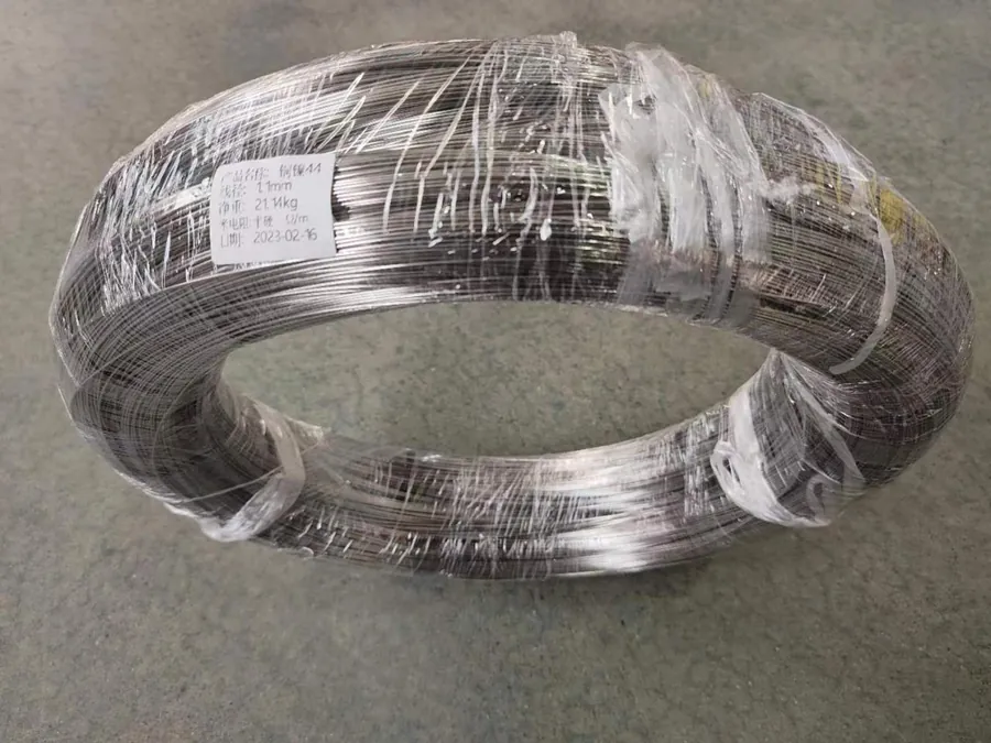 Coil of Monel 400 nickel-copper alloy wire